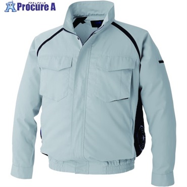 空調服 空調服[[R下]] 長袖ブルゾン ウエアのみ シルバー 3L KU92400K30S5  1着  (株)空調服 ▼651-9408
