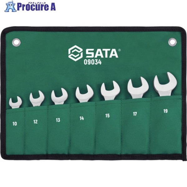 SATA ショートコンビネーションラチェットレンチセット(7点) 09034  1S  SATA社 ▼695-7719