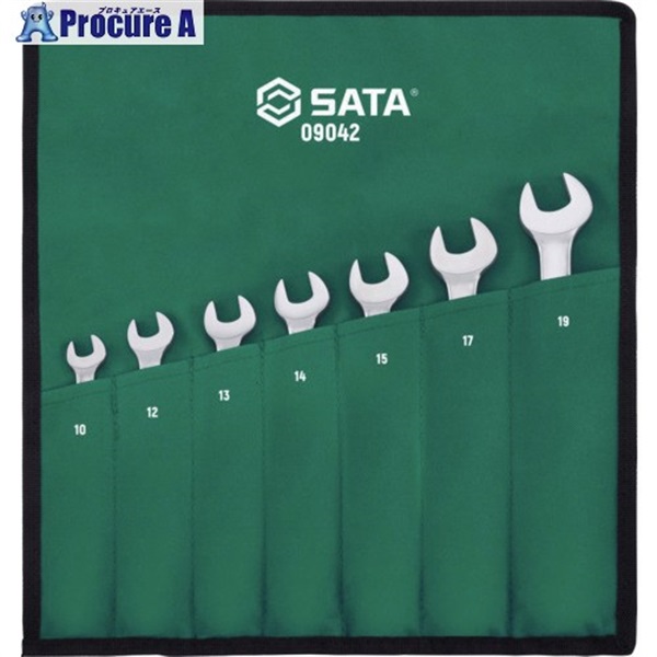 SATA 首振コンビネーションラチェットレンチセット(7点) 09042  1S  SATA社 ▼695-7736