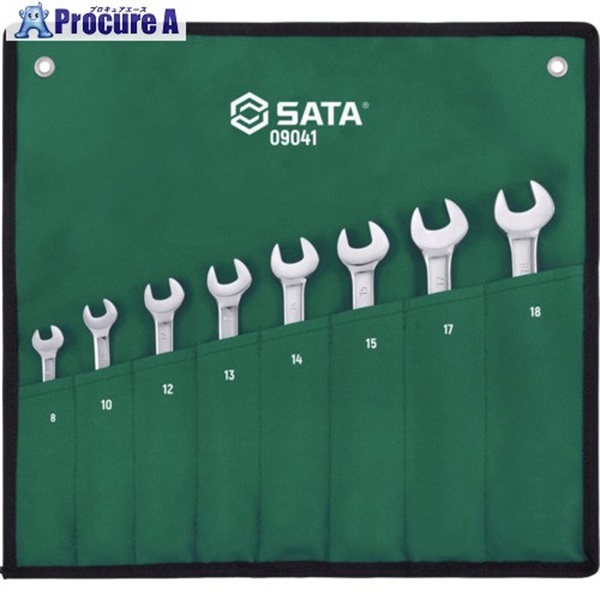 SATA コンビネーションラチェットレンチセット(8点) 09041  1S  SATA社 ▼695-7739