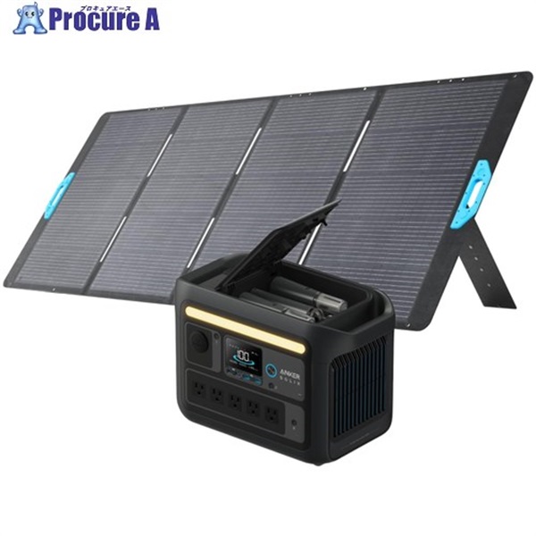 Anker ポータブル電源＋ソーラーパネル Solix C800Plus ブラック with Solix PS400 バンドルセット PS4-A1754511  1S  ▼698-0272