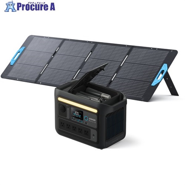 Anker ポータブル電源＋ソーラーパネル Solix C800Plus ブラック with Solix PS200 バンドルセット PS2-A1754511  1S  ▼698-0274