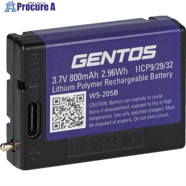 GENTOS 専用充電池 WSシリーズ専用充電池 WSー20SB WS-20SB  1個  ジェントス(株) ▼697-9472