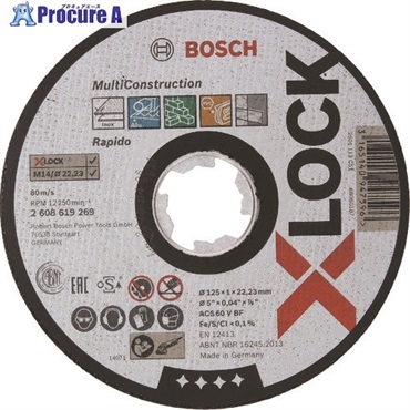 ボッシュ X-LOCK切断砥石125x1.0マルチ 2608619269  25枚  ボッシュ(株) ▼199-1578