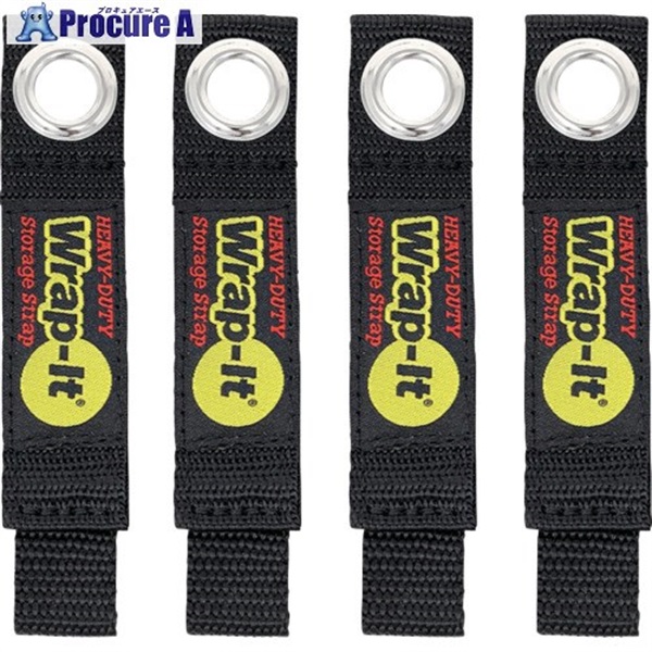 WrapーIt フック付ストラップHEAVYーDUTY 7インチ(4本入り) 104-10BX  1S  JJAAMM社 ▼697-8477
