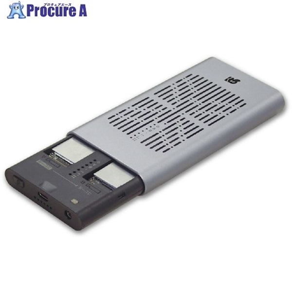 RATOC USB3.2 Gen2x2 M.2 SSDケース(クローン機能搭載・NVMe 2台用) RS-ECM2-U32C  1個  ラトックシステム(株) ▼557-9475