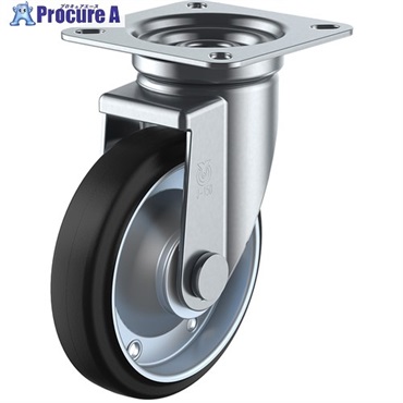 ユーエイ プレート式 自在 キャスター ゴム 車輪径200mm  Jタイプ J型 取付寸法115×115(105×105) WJ-200  1個  ▼296-3701