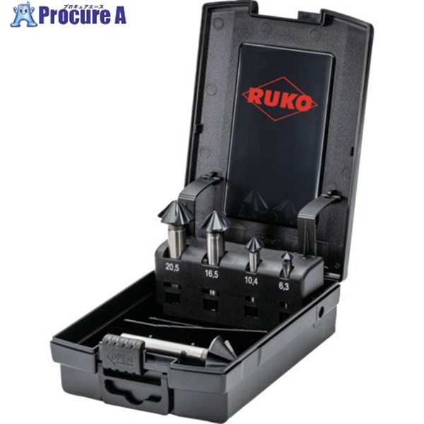 RUKO 不等分割4枚刃カウンターシンク 4S 「アルティメットカット」 5本組セット ルナテックコーティング 102891PRO  1S ▼610-4010