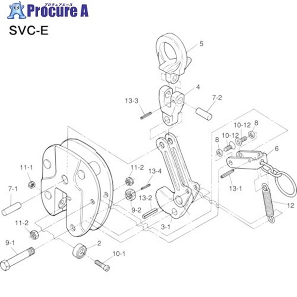 スーパー 立吊クランプ(SVC-E)用カム支持ピンセット SVK2E  1S  (株)スーパーツール ▼855-0647
