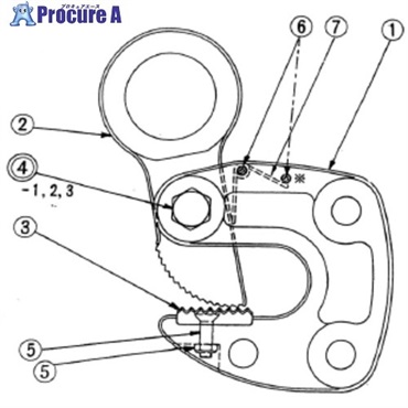 スーパー 形鋼クランプ(HLC-S)用カム支持ボルトセット HLK0.5S  1S  (株)スーパーツール ▼855-0720