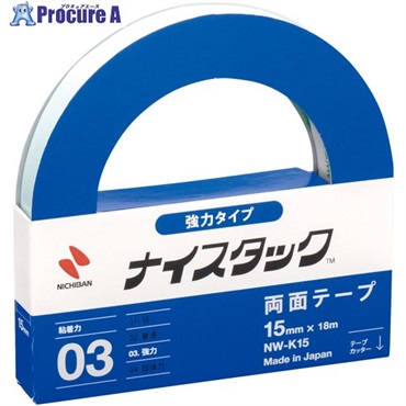 ニチバン 両面テープ ナイスタック強力タイプ NW-K15 15mmX18m NW-K15  1巻 ▼123-1493