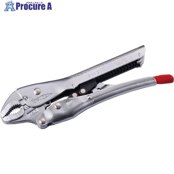 スーパー フルオートタイプグリッププライヤ 全長:217mm 口開き:(角・丸材)1～32 SGA200  1丁  (株)スーパーツール ▼692-2364