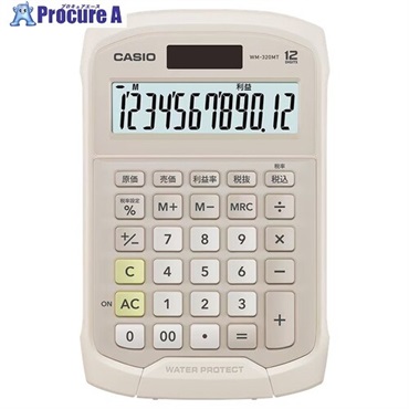 カシオ 防水防塵電卓 ベージュ WM-320MT-BE-N  1本  カシオ計算機(株) ▼698-3888
