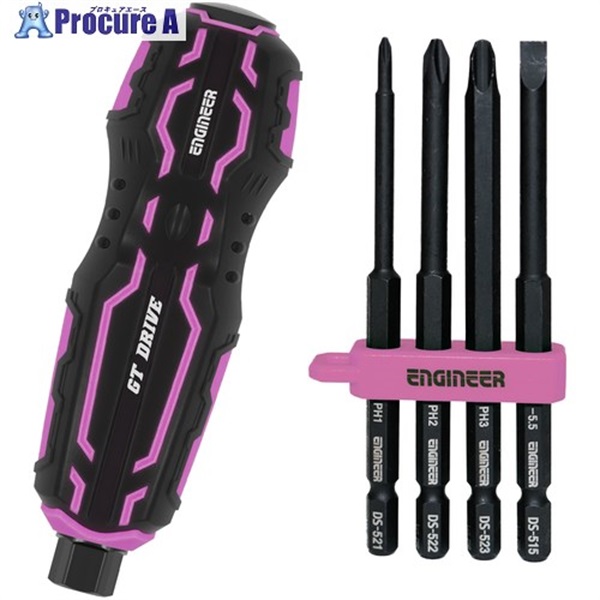 ENGINEER 差替式ドライバー GTドライヴ＆プラマイロング PINK＆BLACK DZ-73P DZ-73P  1S  (株)エンジニア ▼704-8666