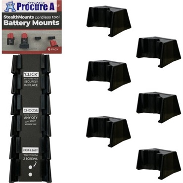 ステルスマウント バッテリーマウントミルウォーキー12V用(6個入り)ブラック BM-MW12-BLK-6  1個  StealthMounts社 ▼695-9328