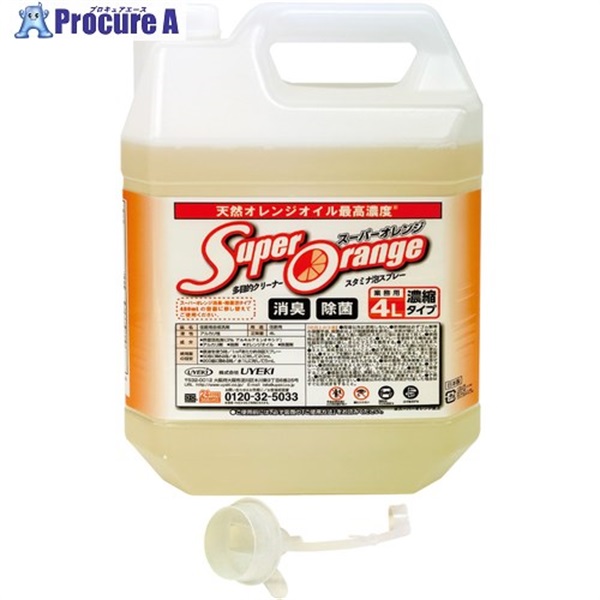 UYEKI スーパーオレンジ 消臭・除菌泡タイプ業務用(N)4L 058309  1本 ▼682-1960