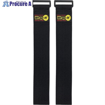 WrapーIt 配線コード用伸縮性収納ストラップ 24インチ 黒 702-24B  1S ▼708-6505