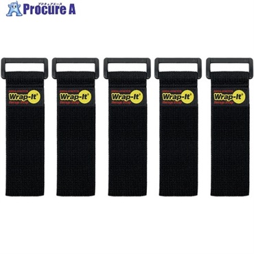 WrapーIt 配線コード用伸縮性収納ストラップ 9インチ 黒 705-09B  1S ▼708-6506