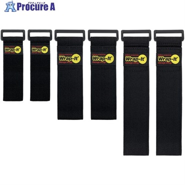WrapーIt 配線コード用収納ストラップ 9/12/18インチ 黒 706-928B  1S ▼708-6507