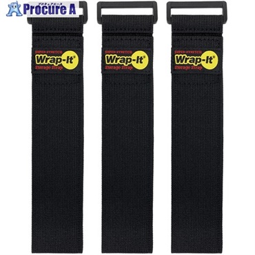 WrapーIt 配線コード用伸縮性収納ストラップ 18インチ 黒 703-18B  1S ▼708-6510