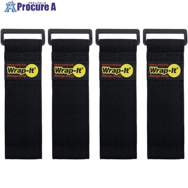 WrapーIt 配線コード用伸縮性収納ストラップ 12インチ 黒 704-12B  1S ▼708-6511
