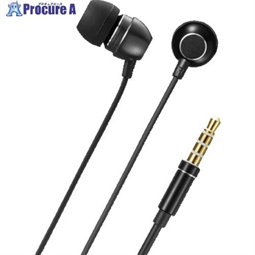 SANWA マイク付きステレオイヤホン MM-HS706BK  1個 ▼203-1896