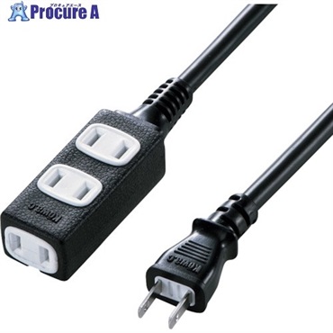 SANWA スリム電源延長コード TAP-EX34-3BKN  1個 ▼390-9130