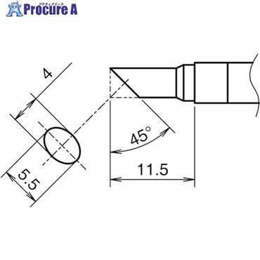 白光 こて先 C型 横4mm 縦5.5mm 面のみ T39-CF4055  1個 ▼558-6373