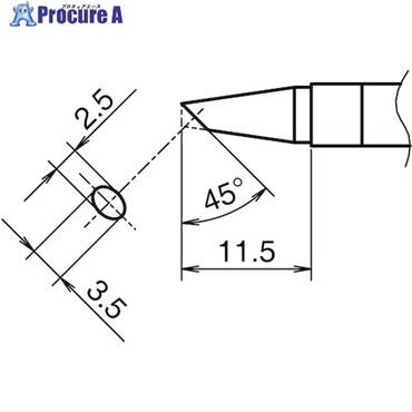 白光 こて先 BC型 横2.5mm 縦3.5mm T39-BC2535  1個 ▼558-7862