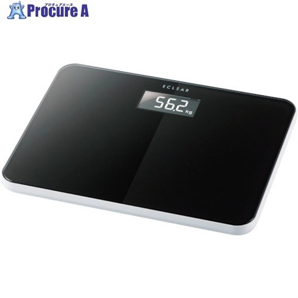 ELECOM エクリア体重計 HCS-S01 ブラック HCS-S01BK  1台 ▼338-3675