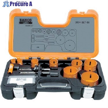 BAHCO 替刃式バイメタルホルソー セット 16、19、22、29、35、44、52、57、64mm 3834-SET-95  1S ▼370-7377