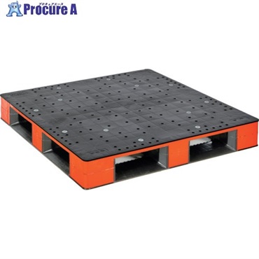 TRUSCO 差込口が見やすいパレット 1100x1100x150(片面四方差し サイドカラーオレンジ) THB-D4-1111SC-BKOR  1枚 ◇▼700-4380