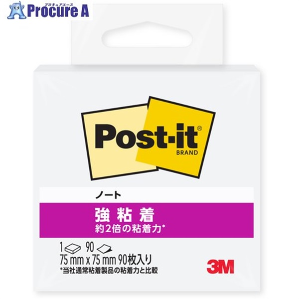 3M ポストイット(R) 強粘着ノート 654SS-W ホワイト 654SS-W  1パック ▼710-0985