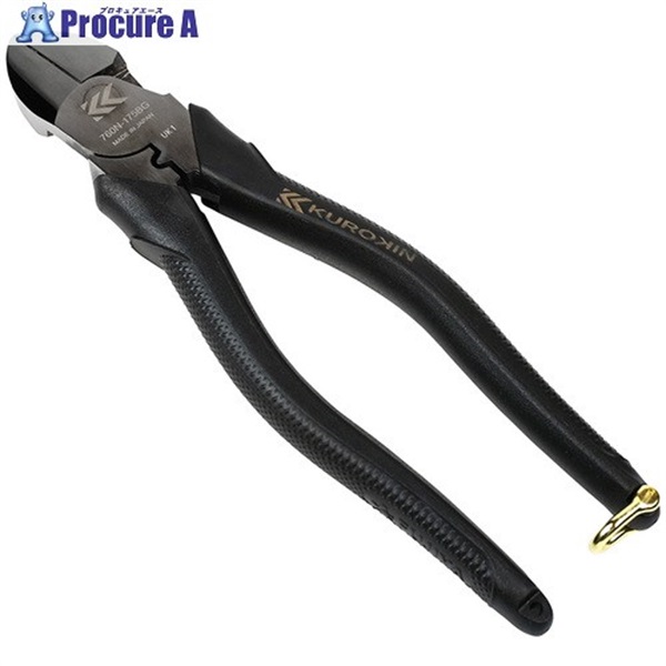 フジ矢 偏芯強力ニッパ薄刃 黒金 175mm 760N-175BG  1丁 ▼709-9712