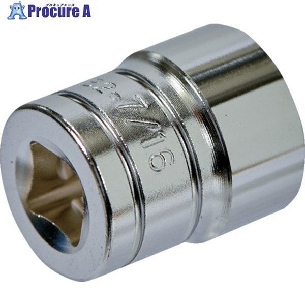 KTC インチ 6.3sq.ソケット(六角) 対辺寸法7/16inch 全長19mm B2-7/16-S  1個 ▼206-0017