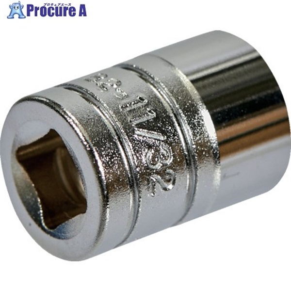 KTC インチ 6.3sq.ソケット(六角) 対辺寸法11/32inch 全長18.5mm B2-11/32-S  1個 ▼206-0033