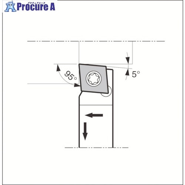 京セラ 外径・端面加工用スモールツールホルダ SCLC-FF SCLCR1212F-09FF  1本 ▼552-1424