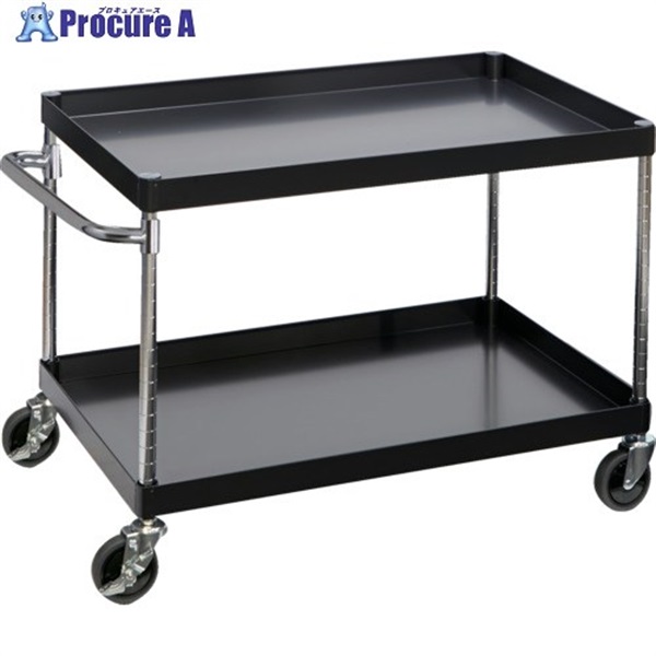 TRUSCO ツールワゴン フェニックスワゴン 省音 900X600XH600 2段 ブラック PEW-692-BK  1台 ▼697-8486