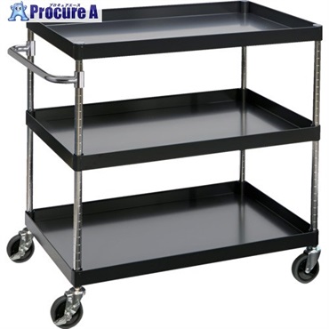 TRUSCO ツールワゴン フェニックスワゴン 省音 900X600XH740 3段 ブラック PEW-793-BK  1台 ▼697-8496