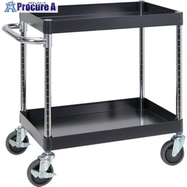 TRUSCO ツールワゴン フェニックスワゴン  750X500 2段 Φ75ゴム車輪 ブラック PEW-672-G75-BK  1台 ▼697-8503