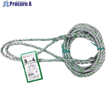 ユタカメイク 台付ロープ PE＆PP混紡ロープ 9mmX4m DR-94  1本 ▼855-2738
