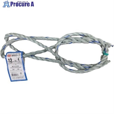ユタカメイク 台付ロープ PE＆PP混紡ロープ 12mmX1m DR-121  1本 ▼855-2740