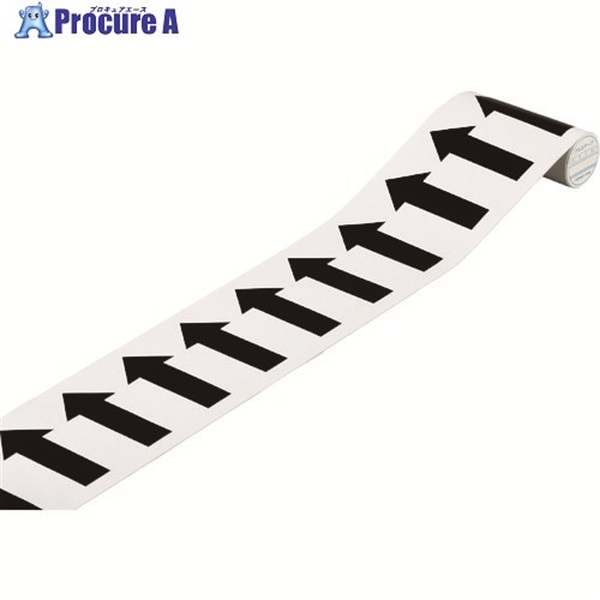 緑十字 配管識別テープ ↑矢印(方向表示) AH518(中) 100mm幅×2m アルミ 186518  1巻 ▼106-6247