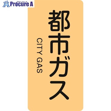 緑十字 JIS配管識別明示ステッカー 都市ガス HT-703S 60×30mm 10枚組 アルミ 英文字入 386703  1組 ▼113-8589