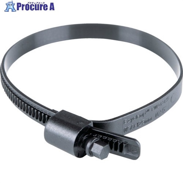HCL 樹脂製ホースバンド Ezyclamp 締付径25.0～125.0mm 対辺8.0mm ナイロン12 PWD-13-125-SC-PA12-BK  1袋 ▼206-8232