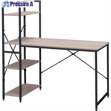 IRIS 574219 ラック付きデスク 1200×620 ライトナチュラル/ブラック RDK-1262-NB  1台 ◇▼258-1168