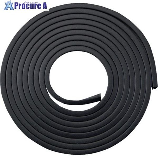 緑十字 溝ゴム 溝ゴム-124 6×4.3mm×2.4M 1mm用 黒 246151  1巻 ▼353-8820