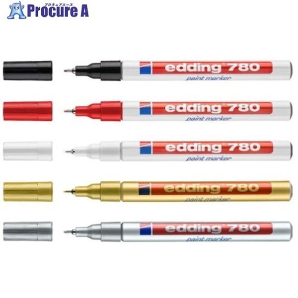 edding 780ペイントマーカー(極細)赤 EDD-780-RD  1本 ▼448-5686