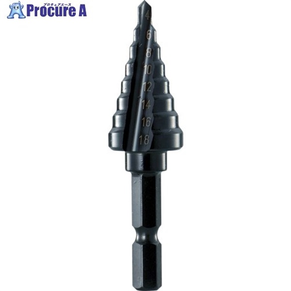 TRUSCO 六角軸ステップドリル 2枚刃黒染め表面処理 5～13mm NMS-13A  1本 ▼687-6916