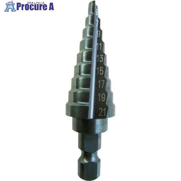 TRUSCO ステップドリル 2枚刃黒染め表面処理 6～27mm 段数12 NMS-27A  1本 ▼687-6922